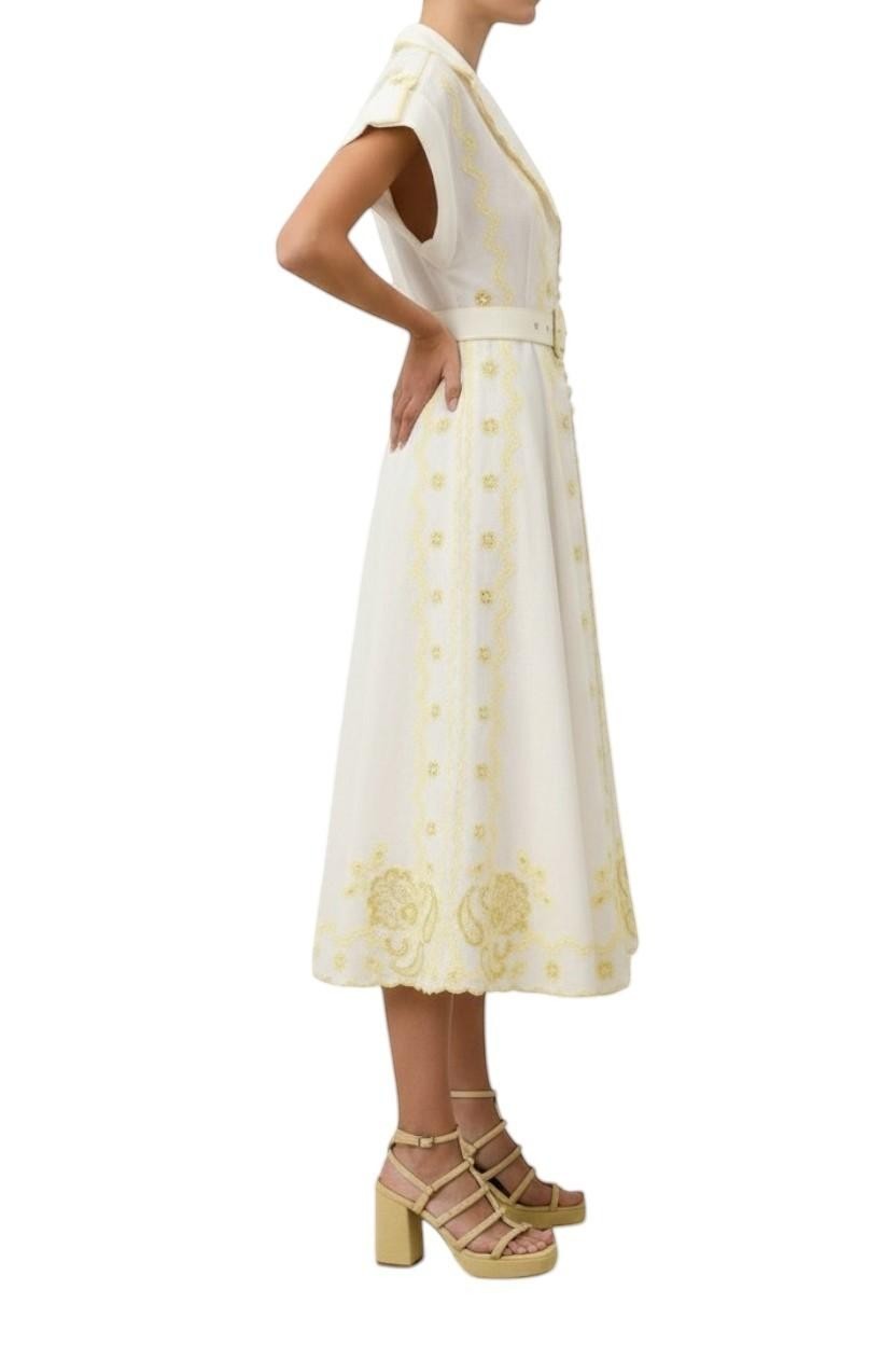 zimmermann lucky embroidered midi dress ZIMMERMANN Lucky Embroidered Mini Dress | White