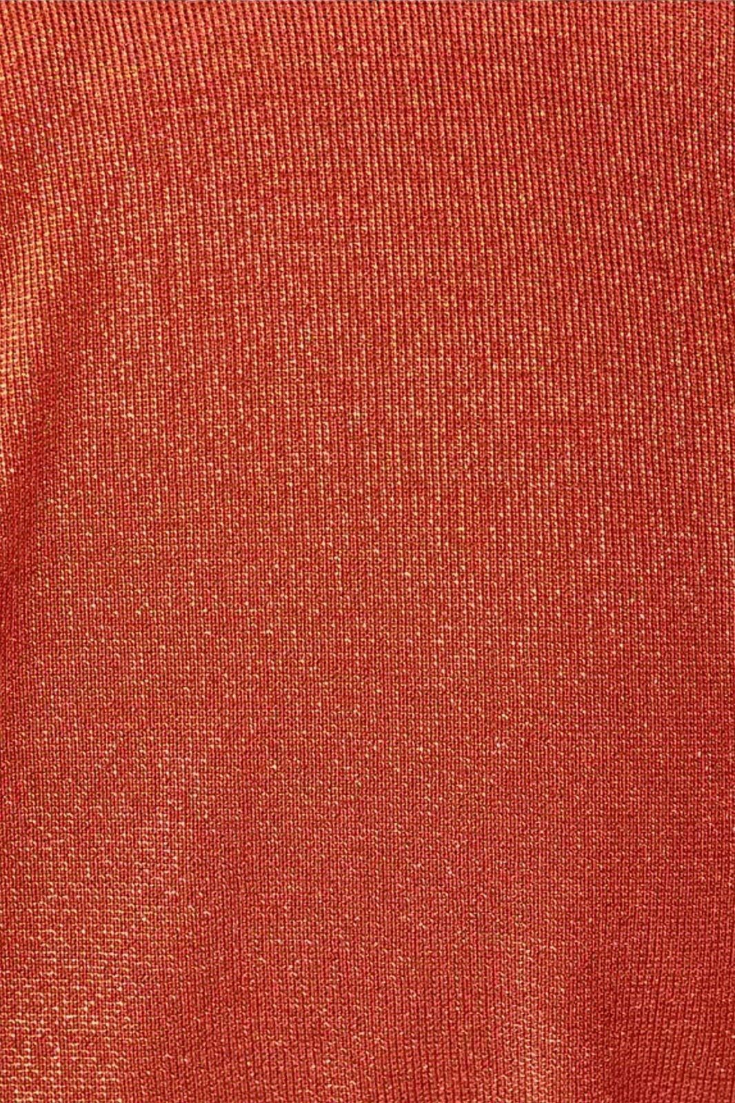 Close-up of the metallic burnt orange lurex fabric from the Zimmermann Tallow bikini, available at Naked Pear.