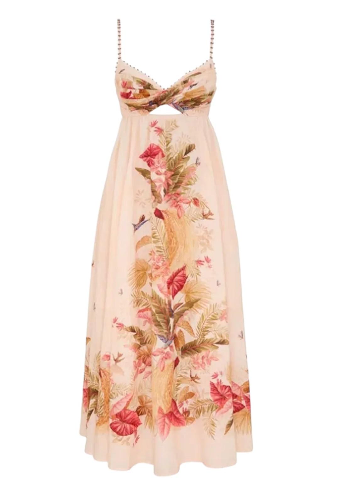 Floral dress with a white background