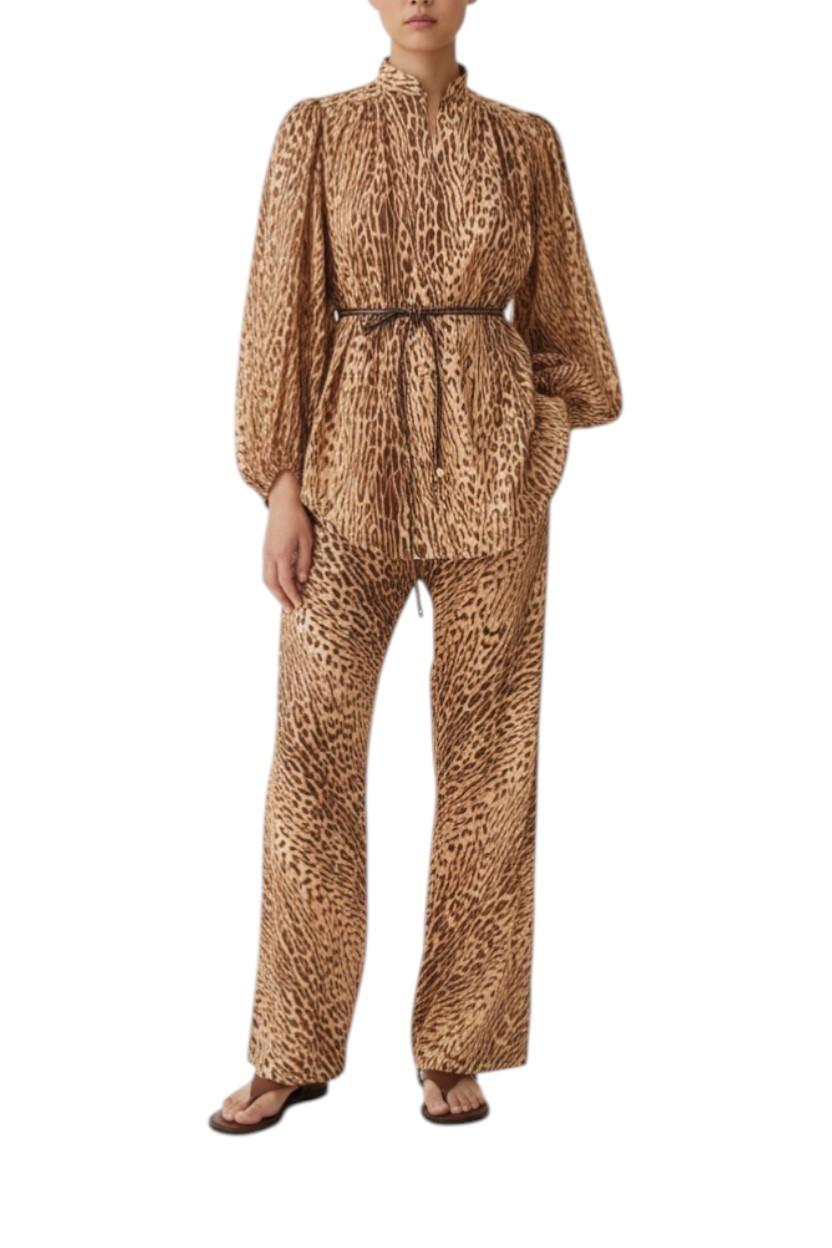 AI generated image of Leopard print outfit on a white background