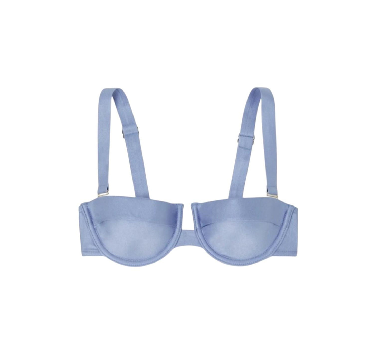 Blue bra on a white background
