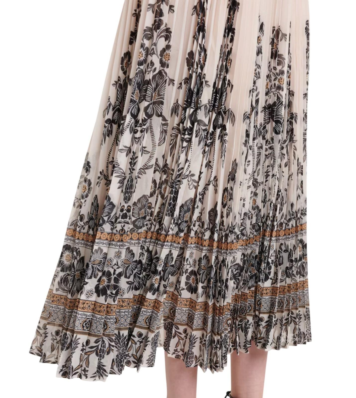 Floral patterned skirt with a white background