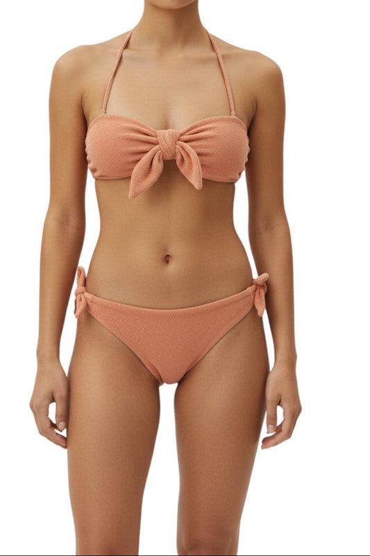 Zimmermann Devi Terry Tie Bikini | Bandeau, Low Rise, Terry Cloth, Halter Strap