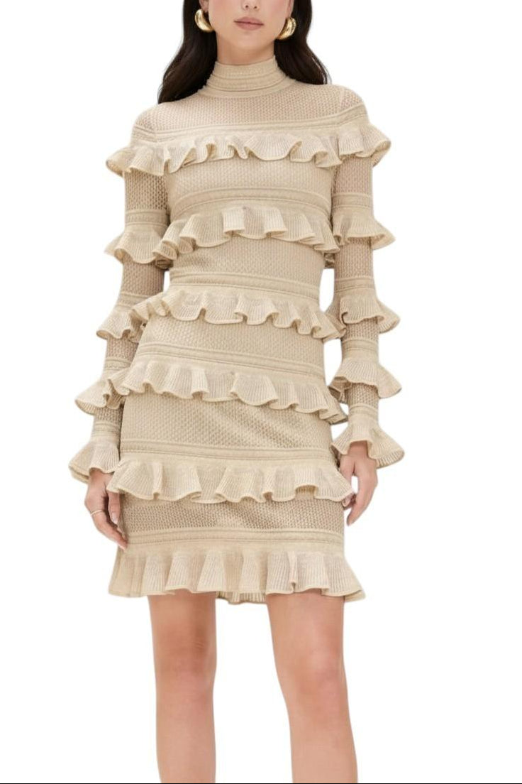 Zimmermann Illuminate Metallic Frill Mini, Metallic Gold, Size 1 Zimmermann Illuminate Metallic Frill Mini, Metallic Gold, Size 1