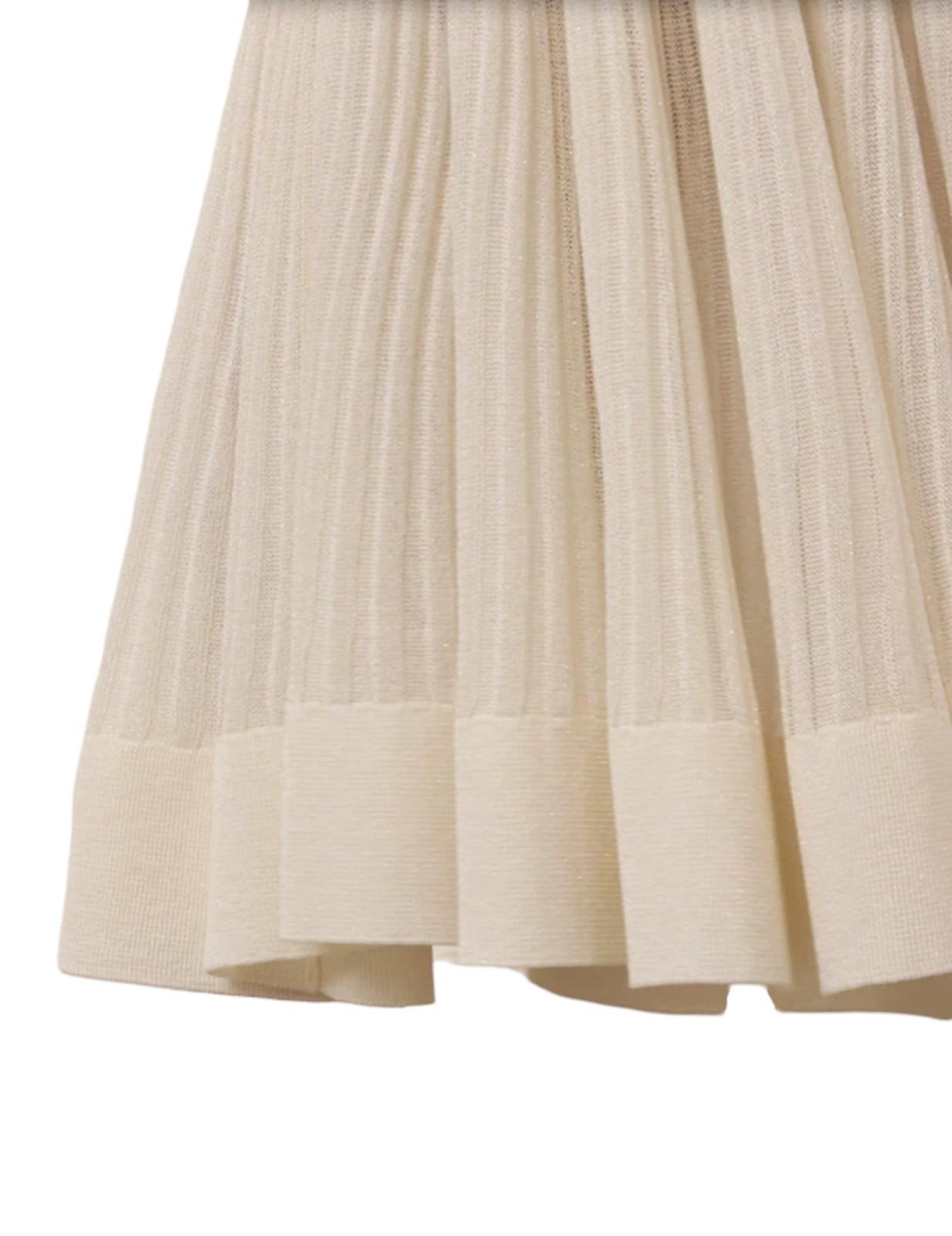 Beige pleated skirt on a white background