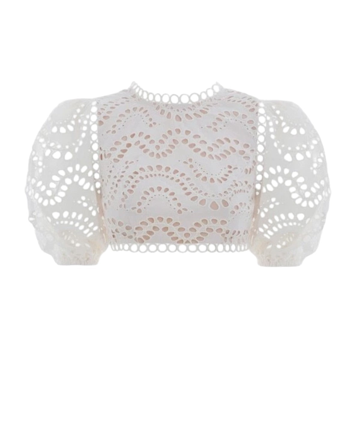 White lace top on a white background