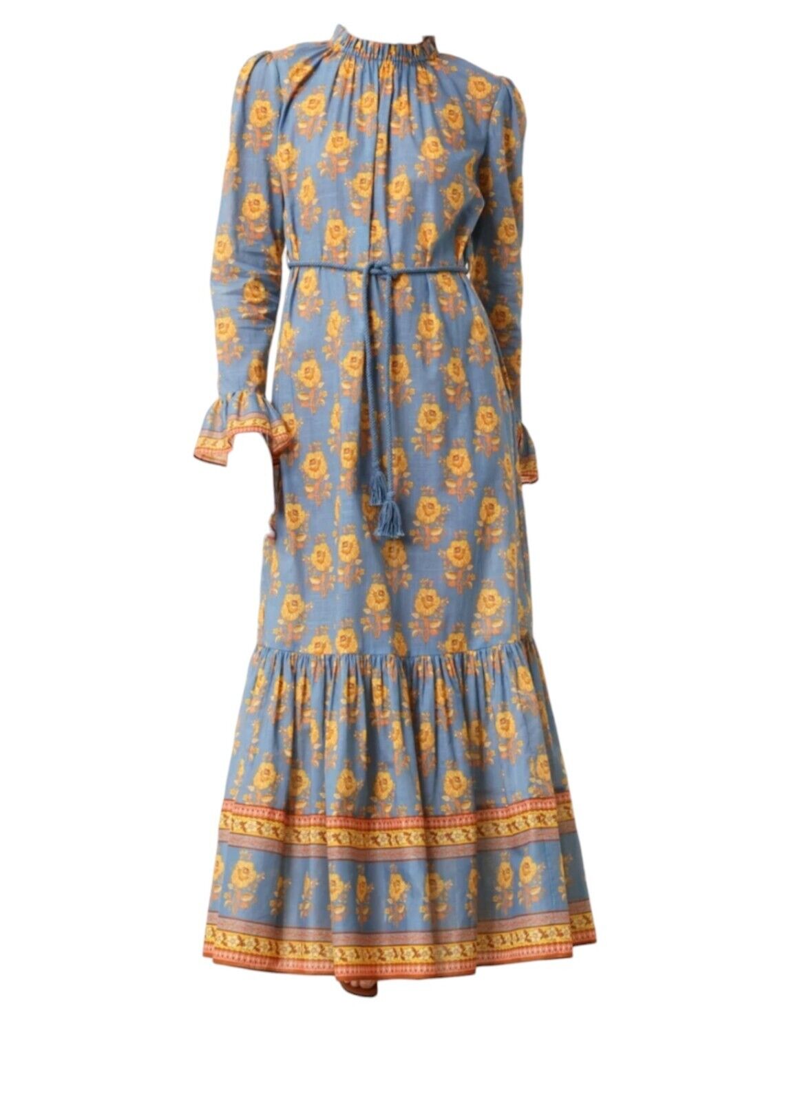 Zimmermann Junie Frill Maxi Dress Blue Floral Long Sleeve – Naked Pear