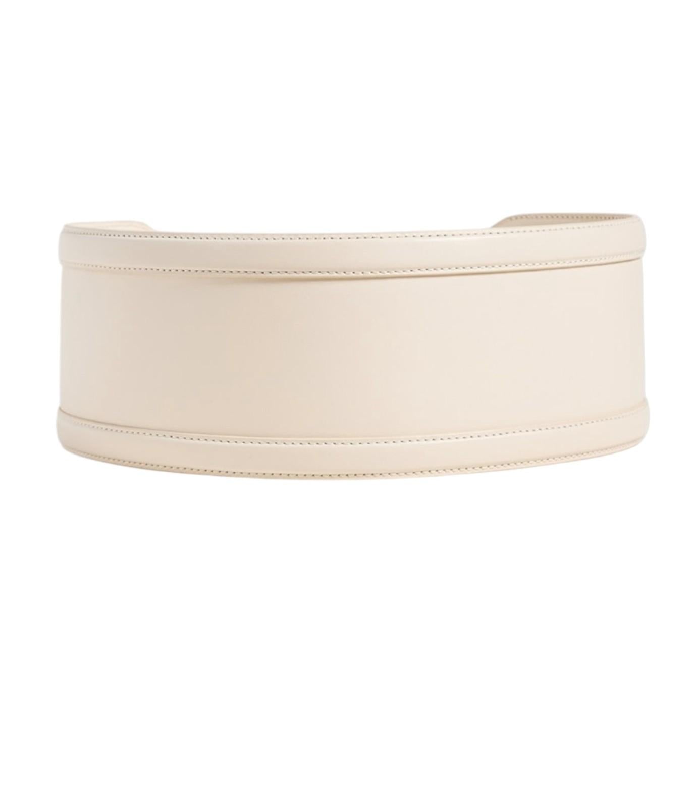 Zimmermann Leather Belt 90 |Double Buckle, Macadamia/Cream, Wide, Waist, Leather