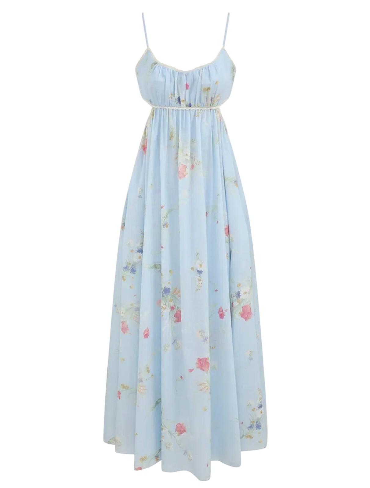Light blue floral dress on a white background