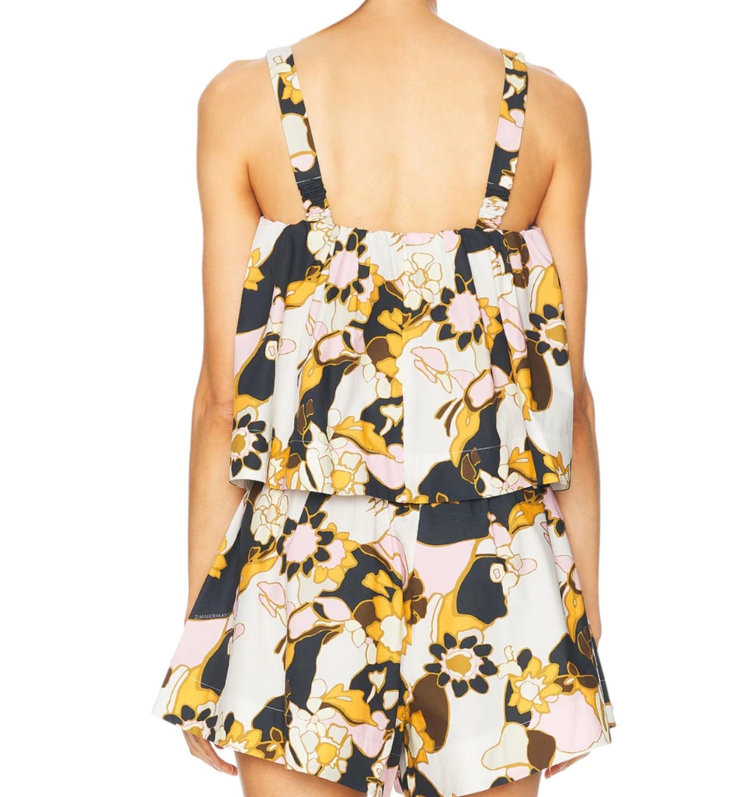 Floral dress with open back on a white background