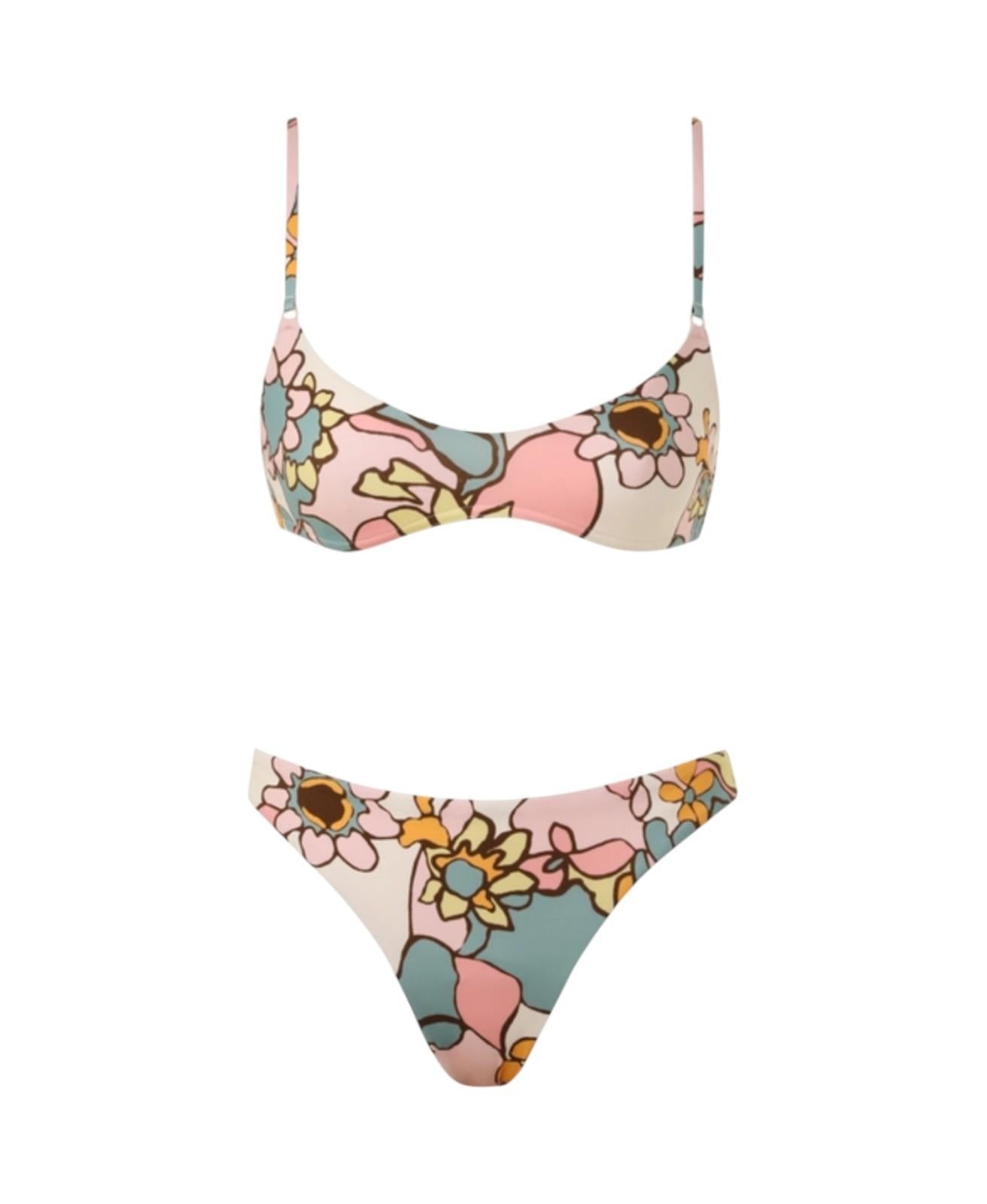 Floral bikini set on a white background