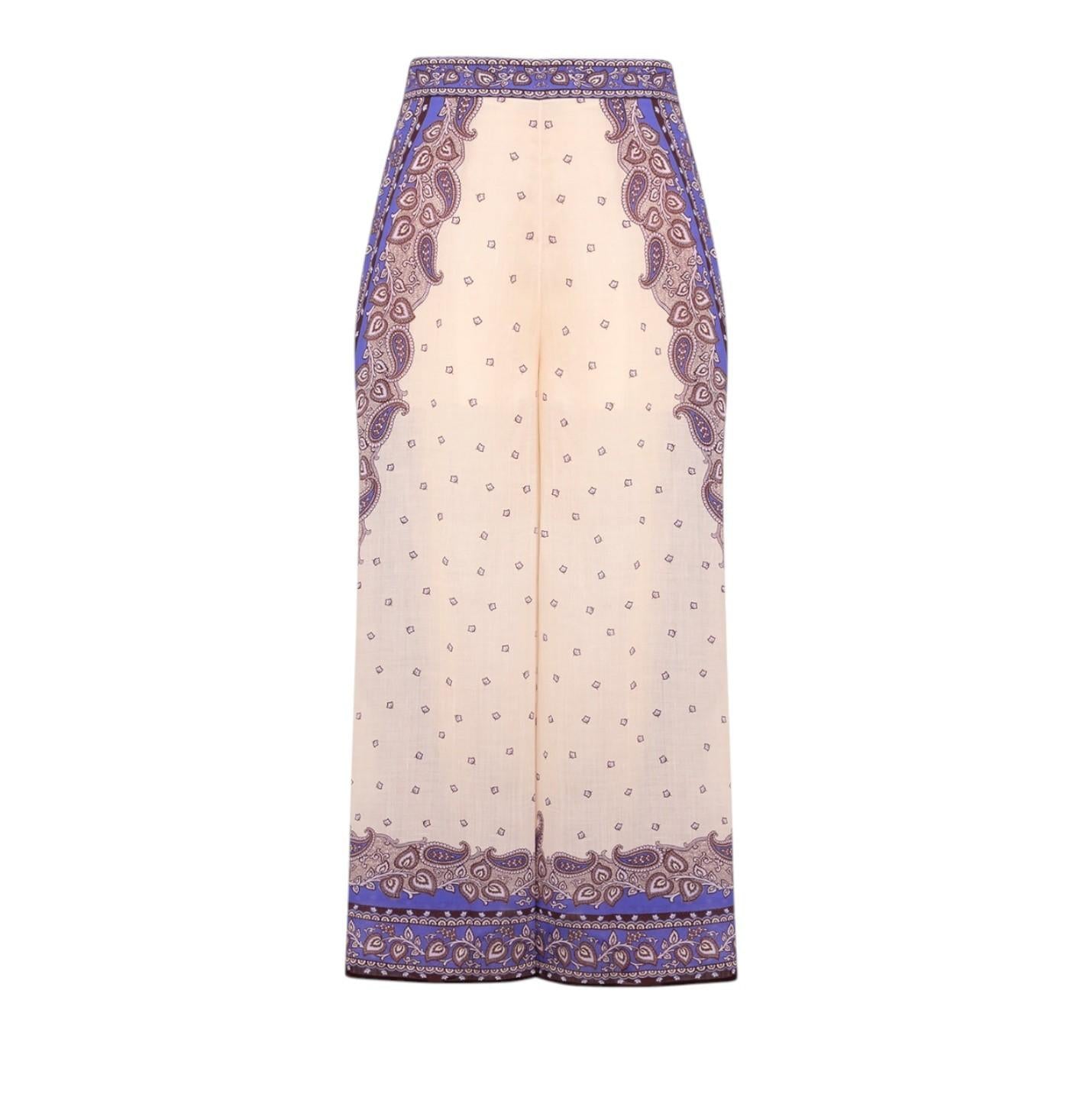 Skirt with purple and blue pattern on a white background