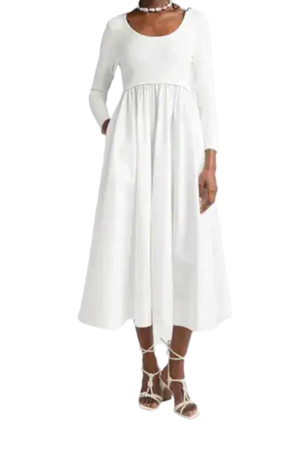 White dress worn by a person on a white background