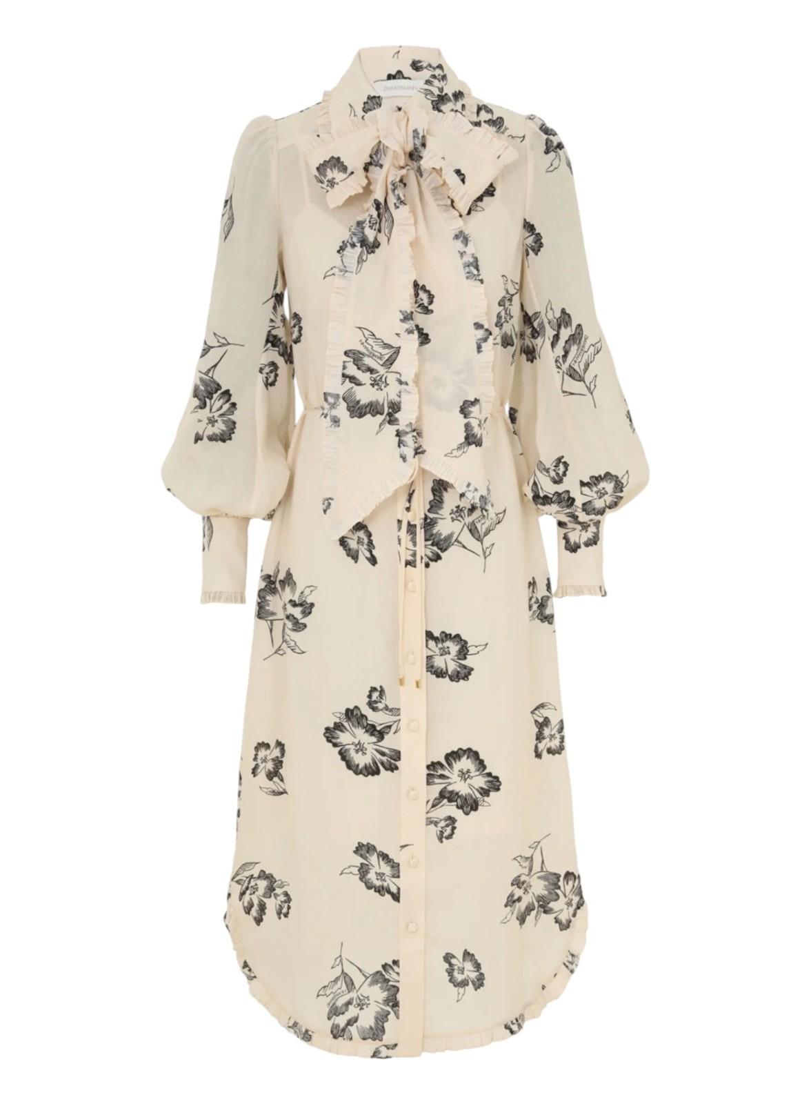 Floral patterned dress on a white background