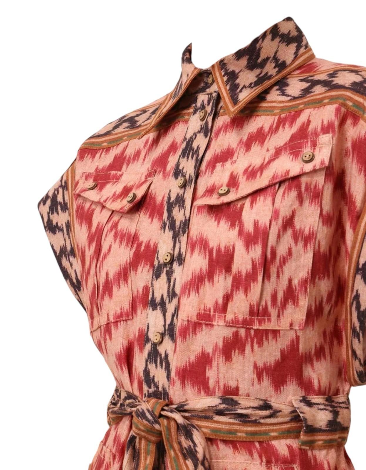 Patterned shirt with a collar and buttons on a white background