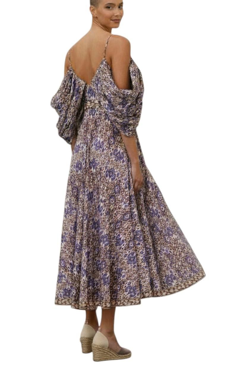 AI generated image of Woman wearing a floral dress with a white background