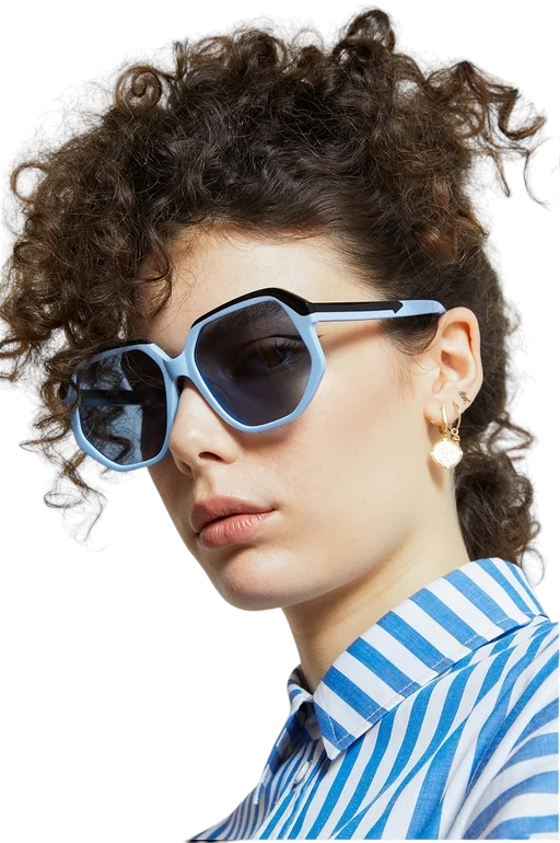 Karen Walker  Unified Sunglasses |  Blue Acetate Frame & Lenses,  Geometric