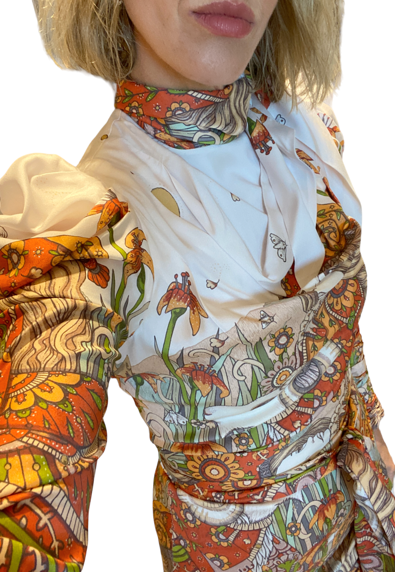 Zimmermann Kaleidoscope Wrap Tie Skirt | Mini, Aries Zodiac Print, Tie, Silk