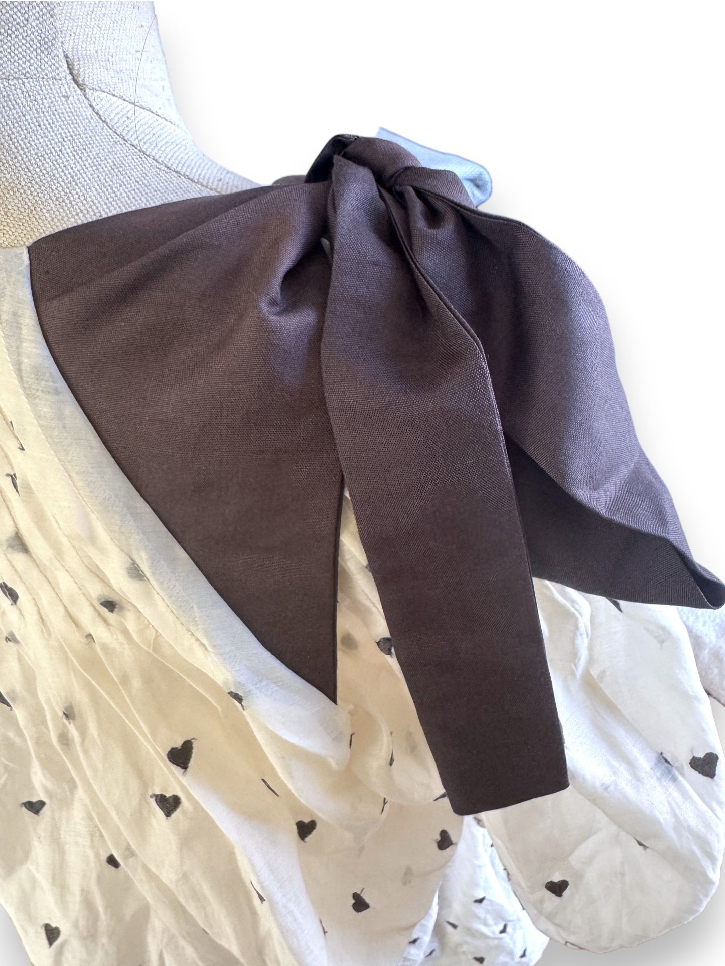 Zimmermann Painted Heart Tie Dress | Sz 3, Embroidered, Cream/White/Black