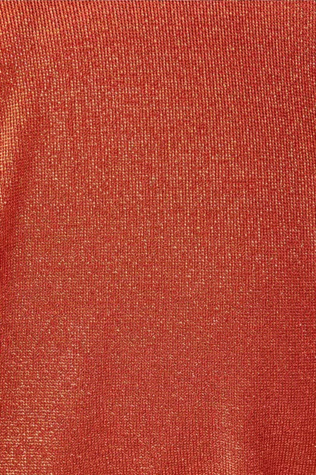 Naked Pear Zimmermann Tallow metallic burnt orange fabric with a shimmering lurex finish and fine knit texture