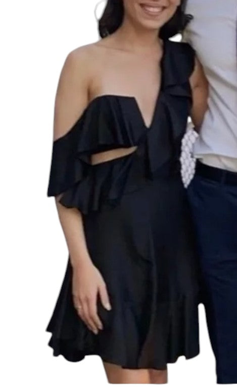 zimmermann black one shoulder dress Zimmermann Acacia One Shoulder Midi Dress