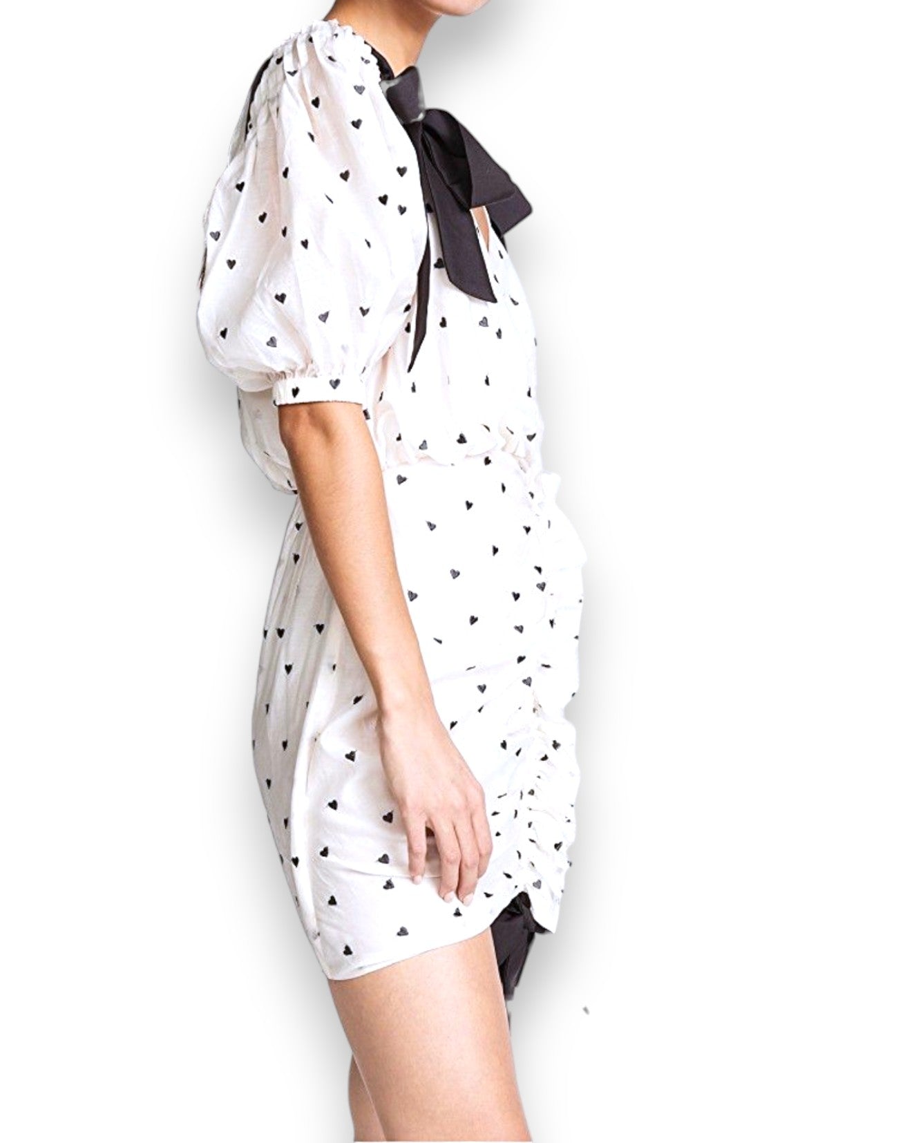 Zimmermann Painted Heart Tie Dress | Sz 3, Embroidered, Cream/White/Black