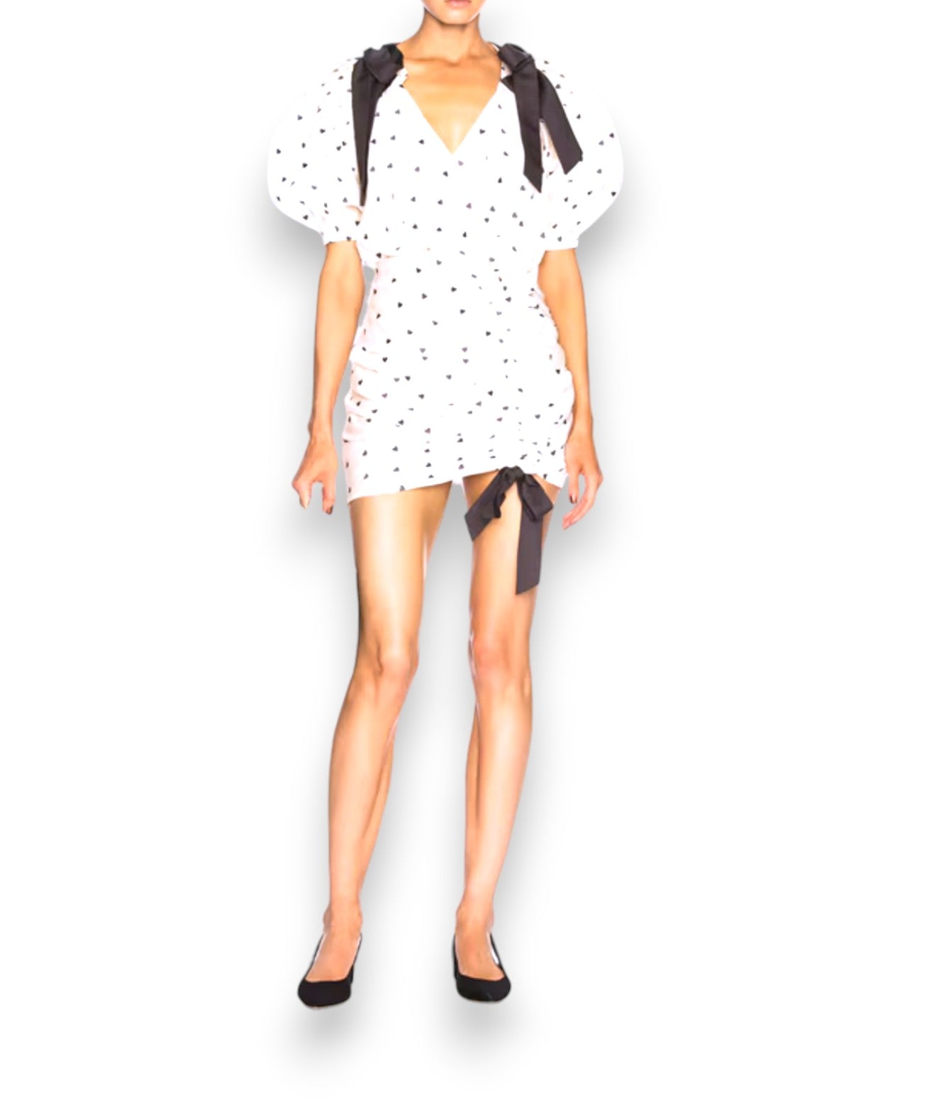 Zimmermann Painted Heart Tie Dress | Sz 3, Embroidered, Cream/White/Black