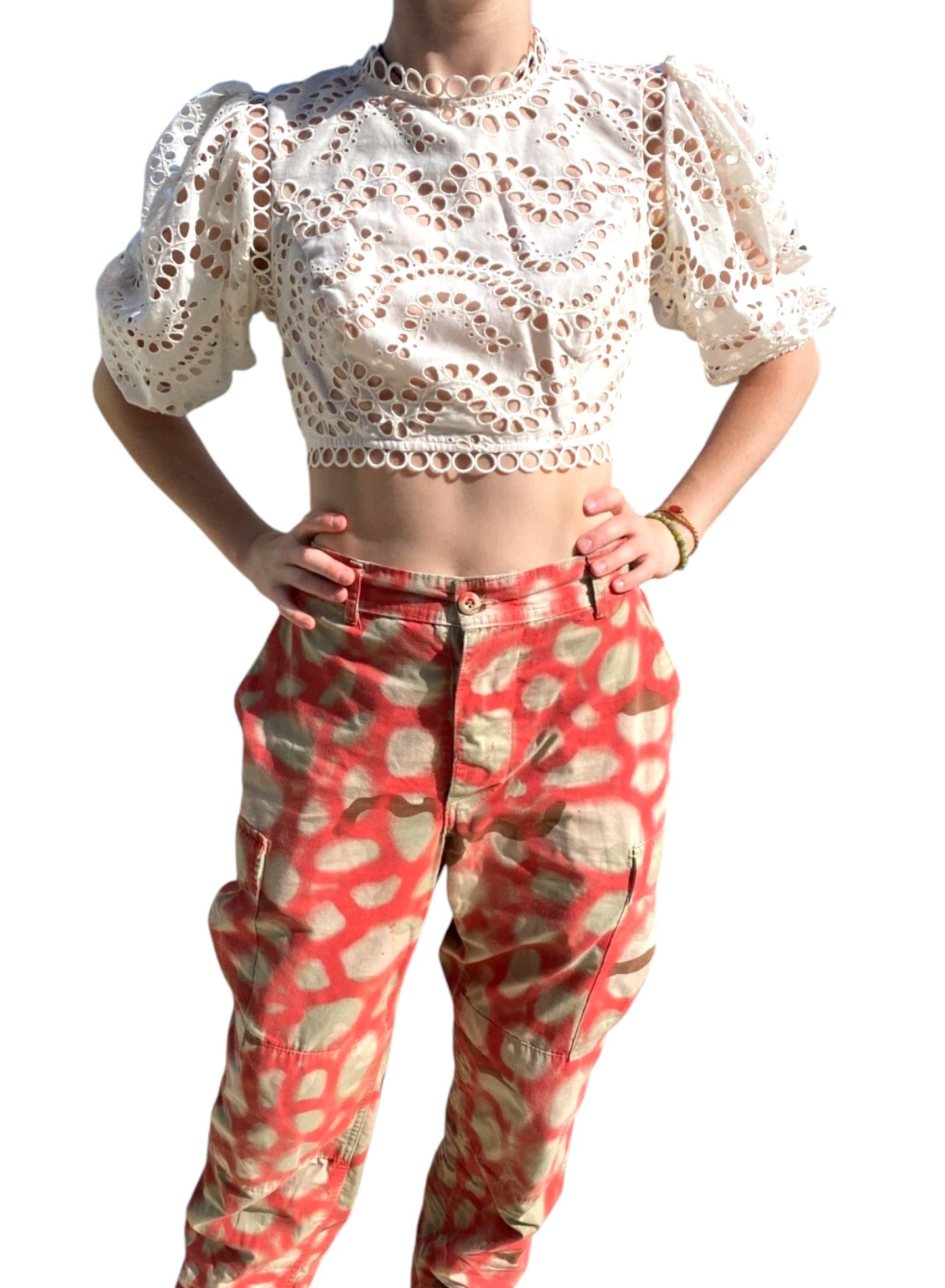 Zimmermann Jaya Wave Top | White, Anglaise, Embroidery, Open Back, Cropped