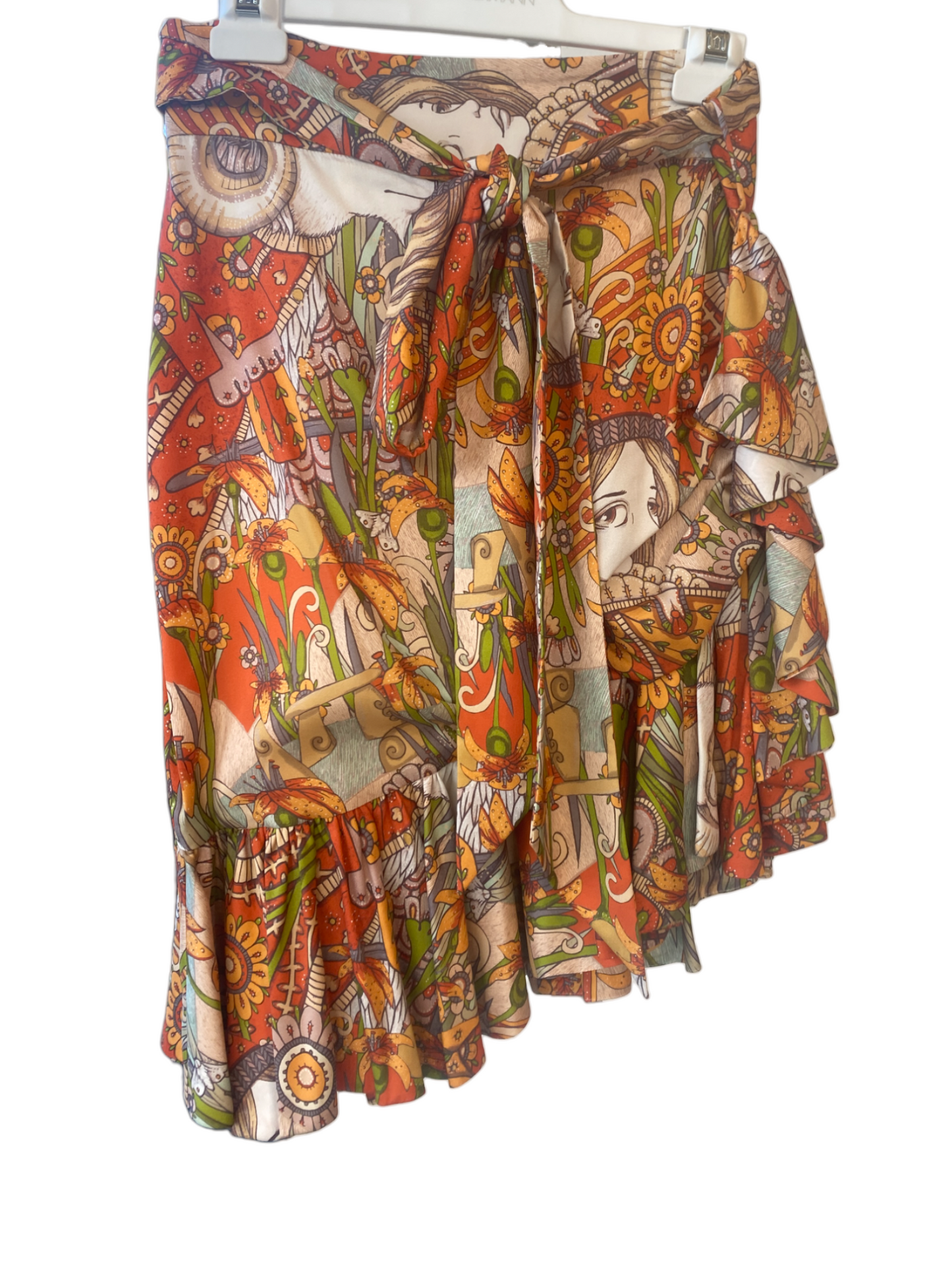 Zimmermann Kaleidoscope Wrap Tie Skirt | Mini, Aries Zodiac Print, Tie, Silk