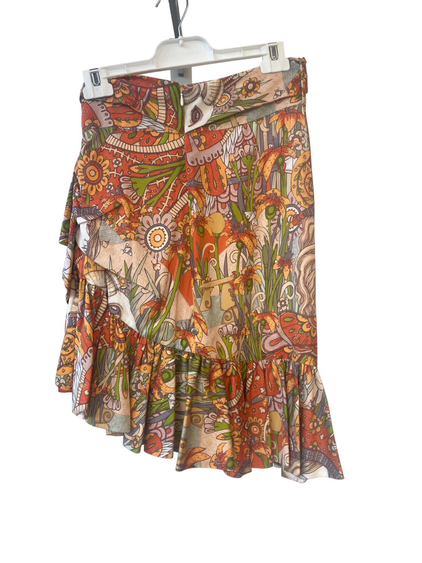 Zimmermann Kaleidoscope Wrap Tie Skirt | Mini, Aries Zodiac Print, Tie, Silk