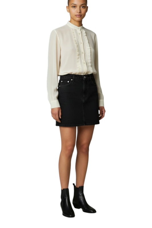 Miu Miu Silk Tuxedo Blouse | Cream Colour, Frills, Sz 38, Lightweight, Button Up