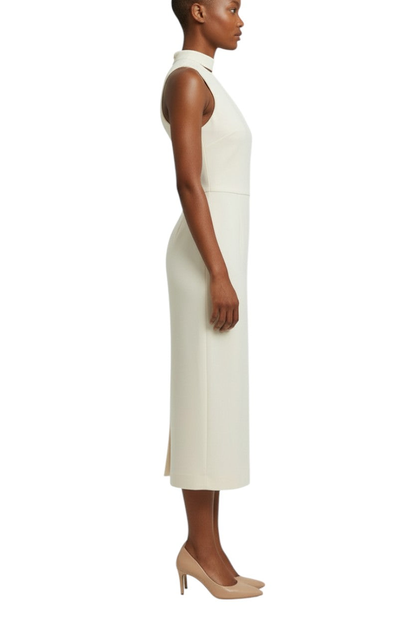 fallen shoulder midi pencil dress with tie detail Corsety Off Shoulder Pencil Shapewear Dress - Black main image 0