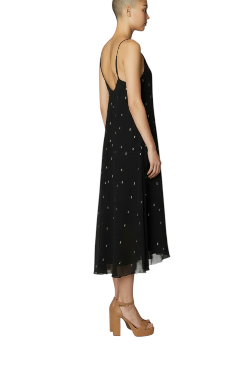 Camilla & Marc Trillium Dress w/ Splits | Ink Navy w/ Gold Embroidery