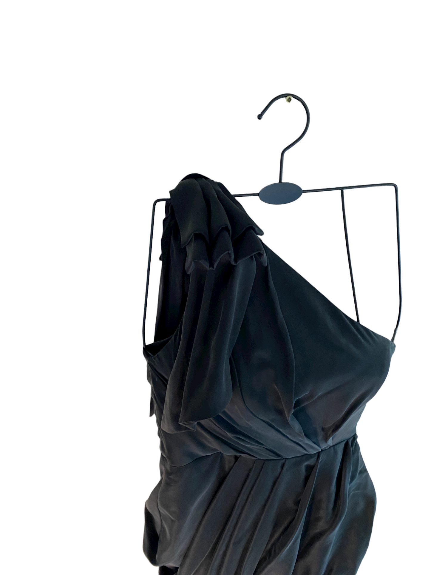 Zimmermann Bow Bodice Dress | Black Mini Cocktail Draped | One Shoulder