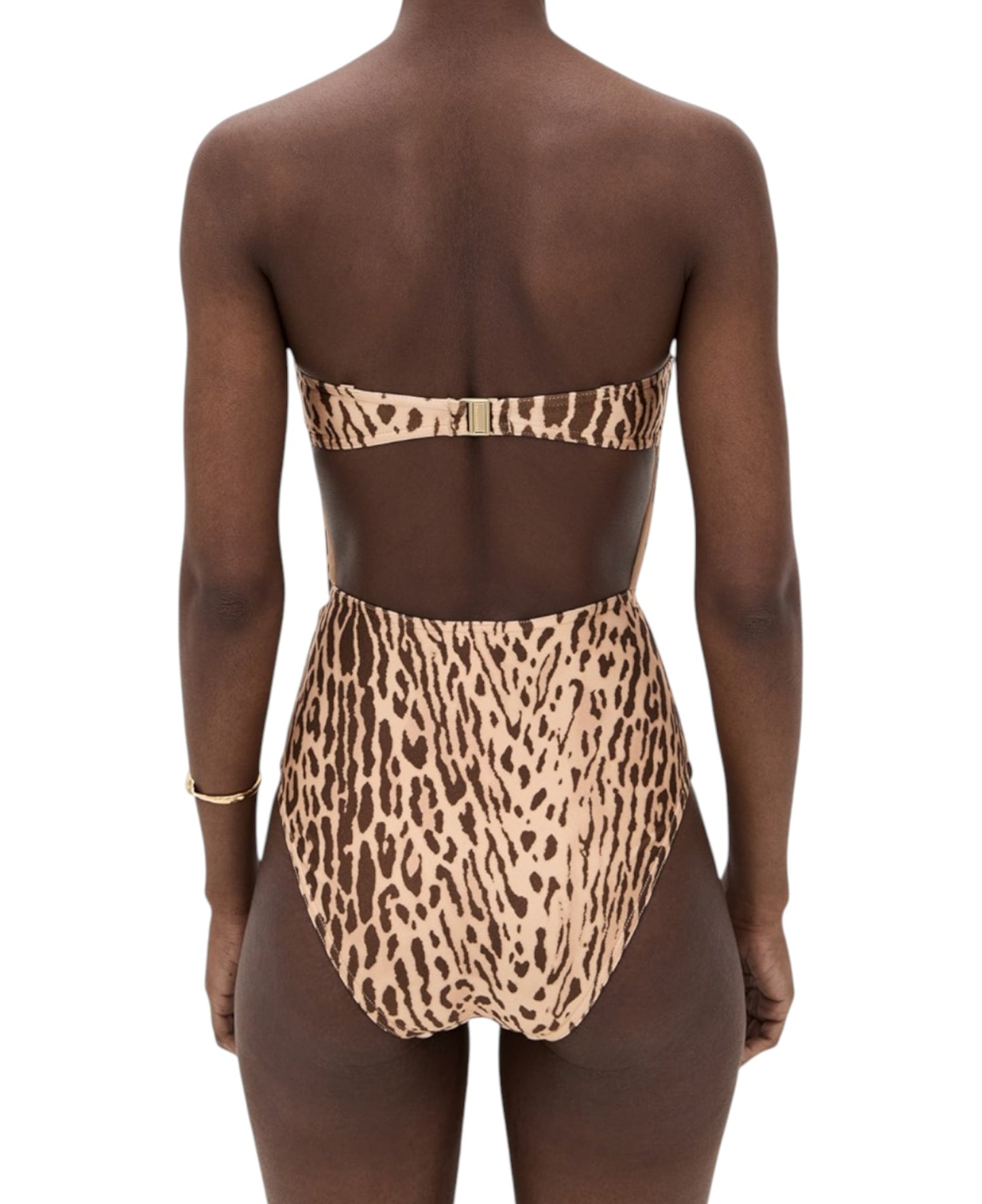 Leopard print swimsuit on a white background