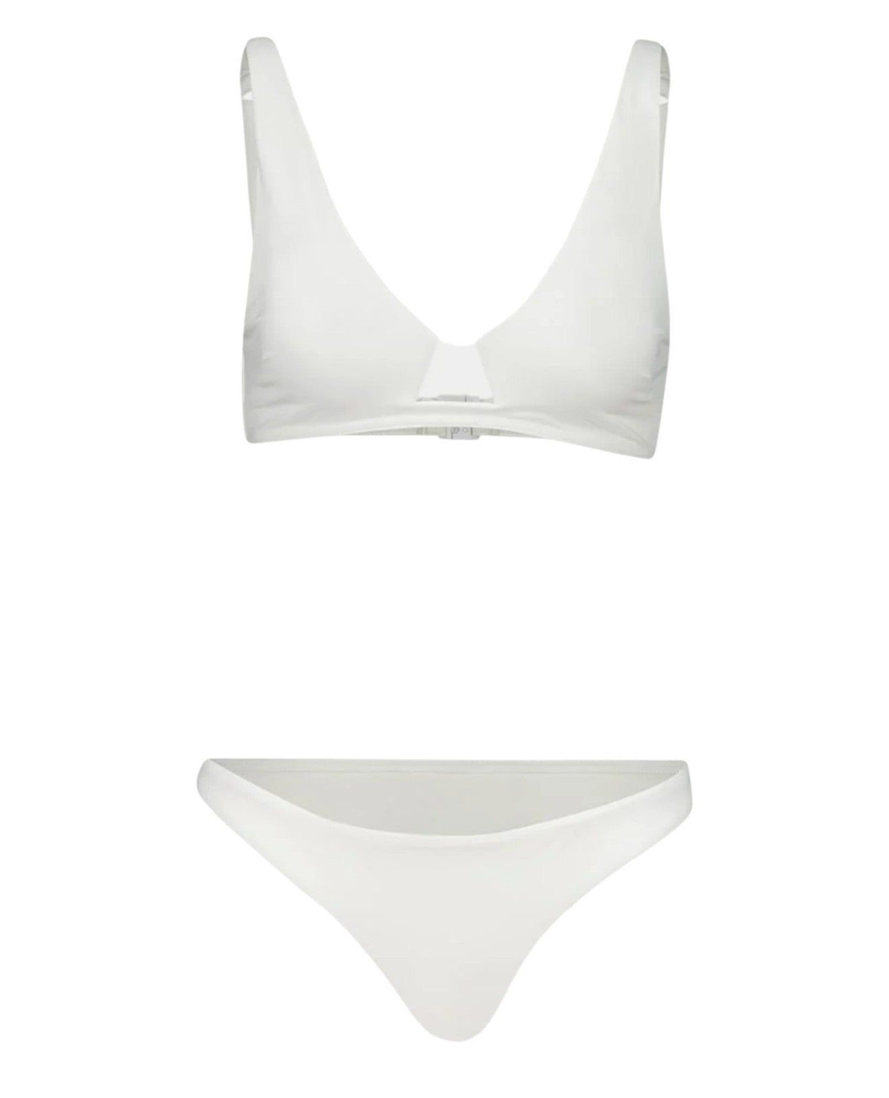 Naked Pear Zimmermann Coco wire front ivory bikini set with plunging V-neckline and low-rise bottoms