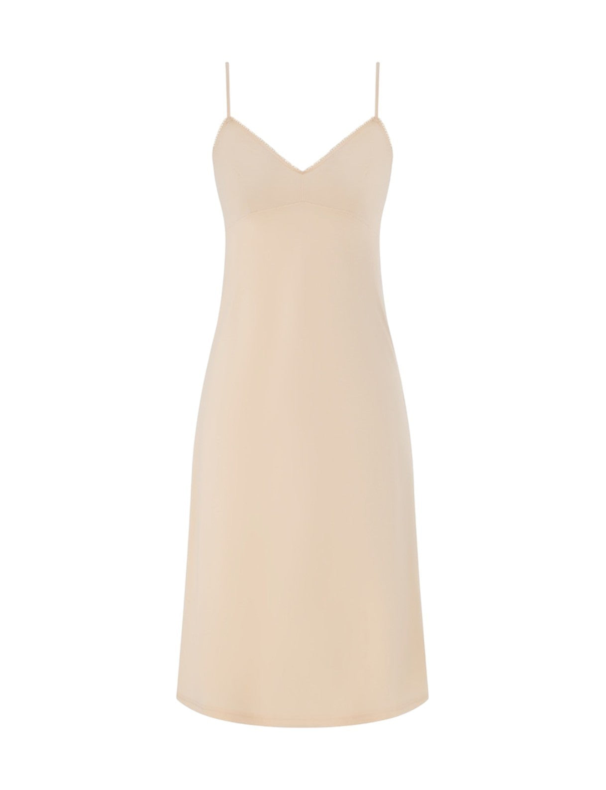 Naked Pear Zimmermann cream slip dress with thin spaghetti straps and a v-neckline, designed for layering.