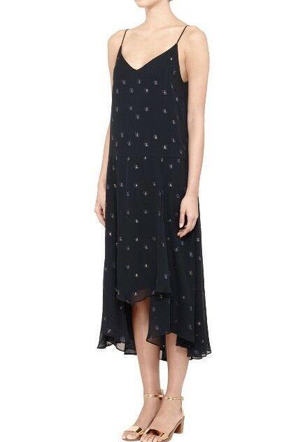 Camilla & Marc Trillium Dress w/ Splits | Ink Navy w/ Gold Embroidery