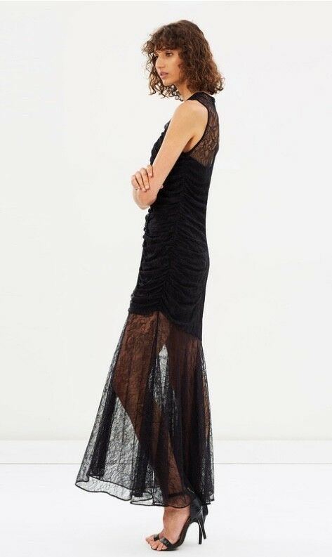 CAMILLA & MARC Plaza Lace Midi Dress | Black Lace 80s Vintage Inspired | $800 RP