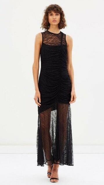 CAMILLA & MARC Plaza Lace Midi Dress | Black Lace 80s Vintage Inspired | $800 RP