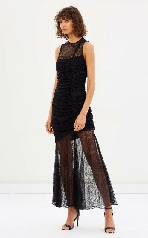 CAMILLA & MARC Plaza Lace Midi Dress | Black Lace 80s Vintage Inspired | $800 RP