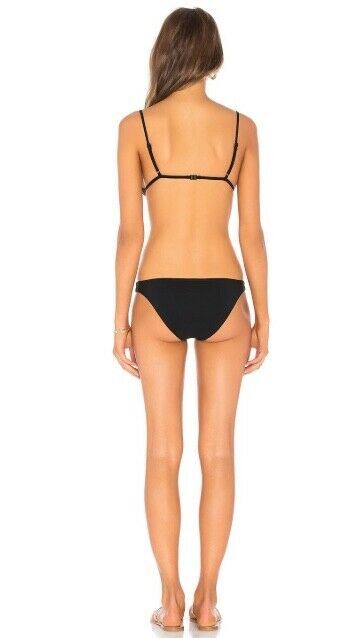 Zimmermann Bayou Lattice Tri Bikini | Black/Nude Soft Top, Italian Lycra $300 RP
