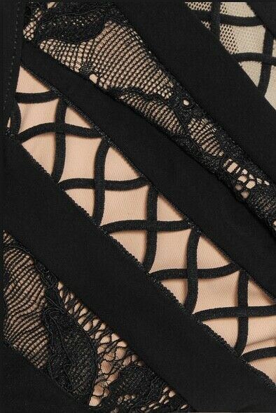 Zimmermann Bayou Lattice Tri Bikini | Black/Nude Soft Top, Italian Lycra $300 RP