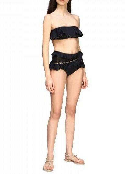 Zimmermann Edie Frill Bandeau Bikini Top | High Rise Frill Bikini Pant, Black