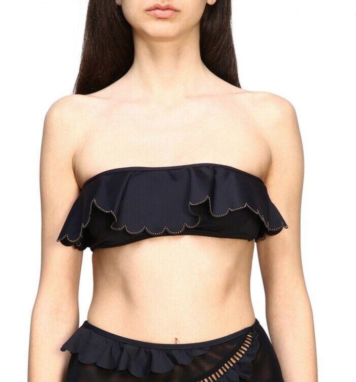 Zimmermann Edie Frill Bandeau Bikini Top | High Rise Frill Bikini Pant, Black