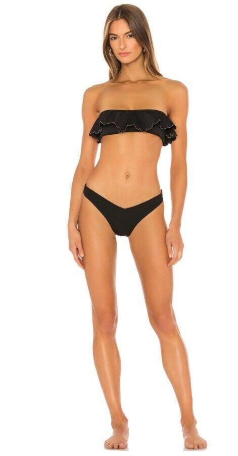 Zimmermann Edie Frill Bandeau Bikini Top | High Rise Frill Bikini Pant, Black