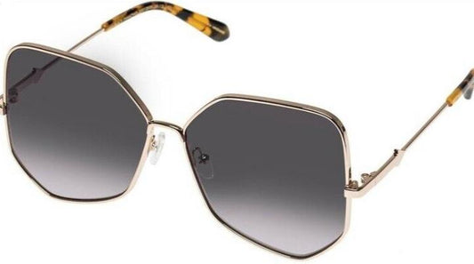 Karen Walker Black Diamond Sunglasses |  Gold Metal, Oversized, Gradient $380RP