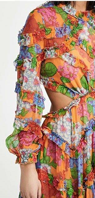 Zimmermann Riders Frill Mini Dress | Mango Floral, Open Back, Silk, $1,400 RRP