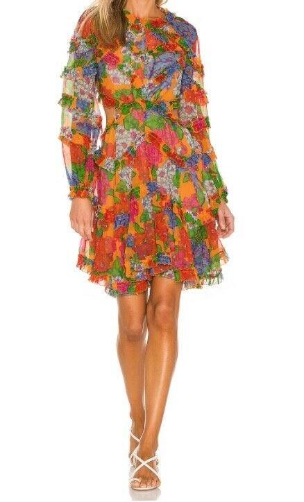 Zimmermann Riders Frill Mini Dress | Mango Floral, Open Back, Silk, $1,400 RRP