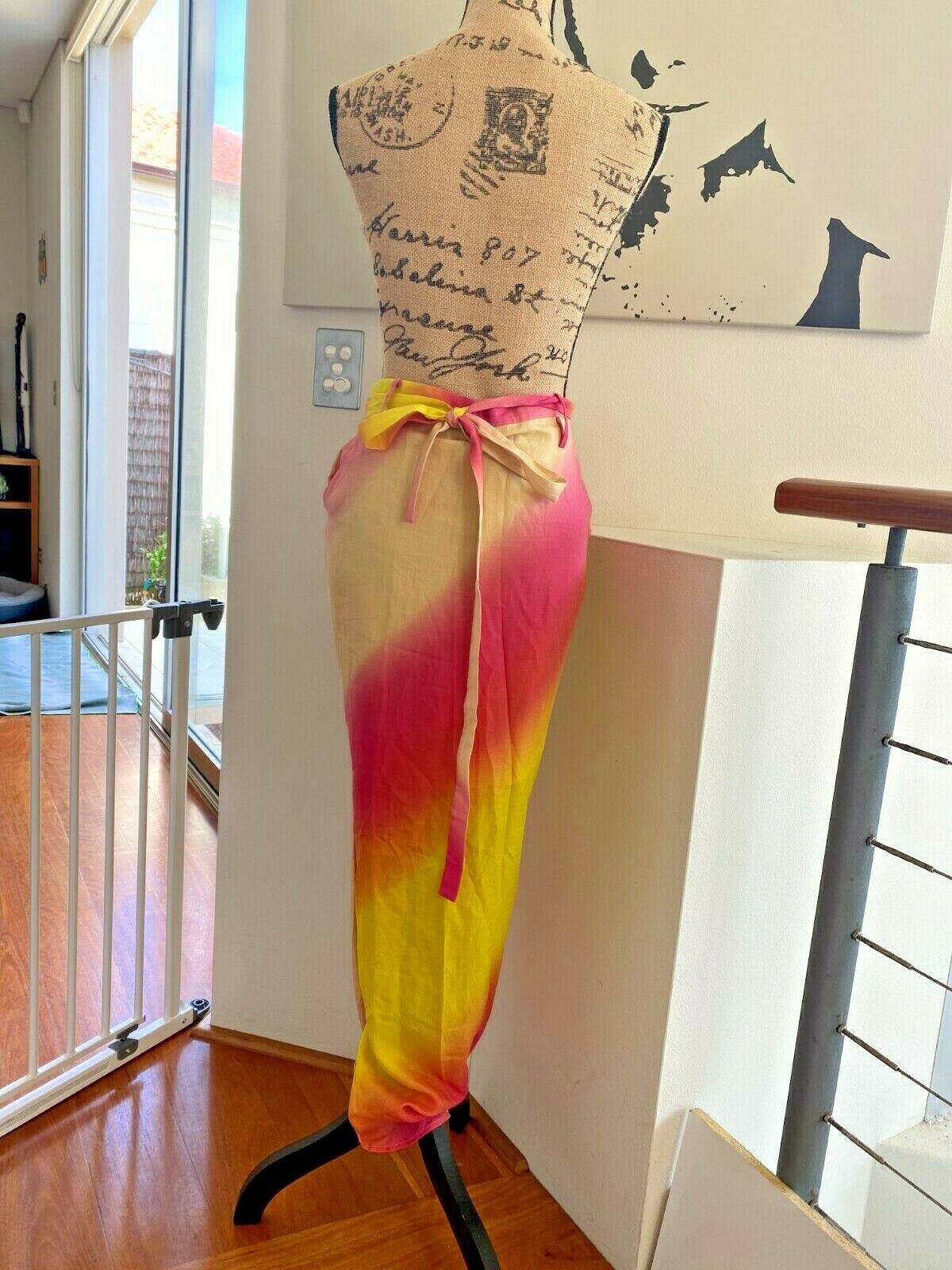Sass & Bide Sunburst Wrap Skirt | Cotton/Silk Blend Midi, Pink, Yellow